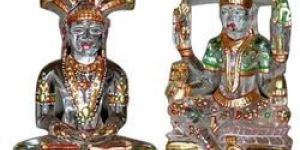 Semi Precious Stone Laxmi Narayan Statue