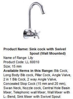 Sink Cock Swivel Spout