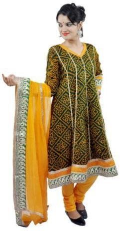 Green Bandhej Suit