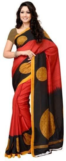 Polka Printed Silk Saree