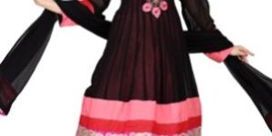 Black and Pink Anarkali Salwar Kameez