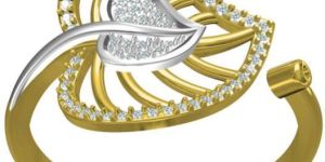 Real Diamond Studded 18kt Gold Ring