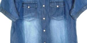 Mens Half Sleeve Denim Shirt