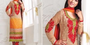 Karachi Work Straight Cut Georgette Salwar Kameez
