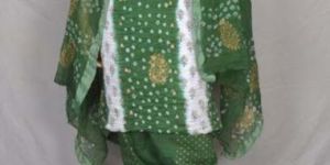 Satin Cotton Bandhej Dress