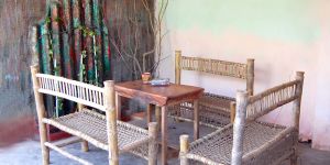 Bamboo Dining Table Set