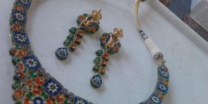 Kundan Polki with Enamelling