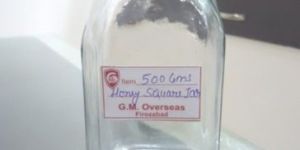 500 Gms Honey Square Glass Jar