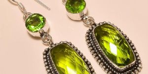 Silver Gemstone Earrings