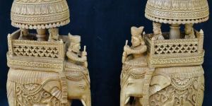 Wooden Elephant Statues