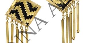 Basketweave Earrings in Black Color