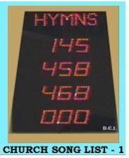 Church Song List 1 Digital Clock