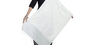 Embroidered White Shawls