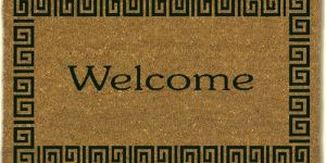 PVC Backed Natural Coir Printed Mat