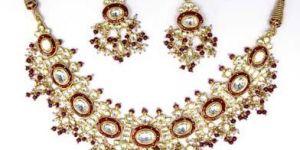 Kundan Meena Necklace Set