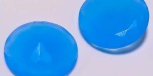 Sky Blue Chalcedony Faceted Round Cut Stone