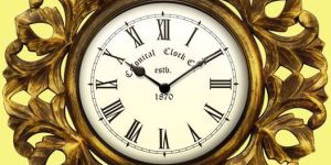 Carved Wooden Wall Clock