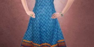 Party Yoke Border Anarkali Kurti Dress (Kurti)
