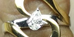 Pear Diamond Gold Solitaire Ring