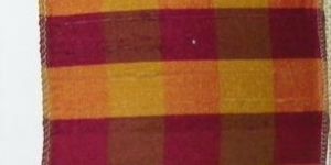 Burgundy Gold Plaid Fabric