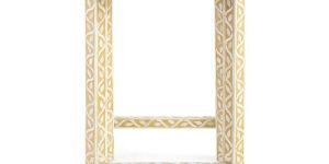 Bone Inlay Floral Small Table Handmade Restaurant Bar Home Inlay Furniture