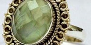 Green Amethyst Silver Ring