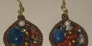Beaded, Embroidered Earrings