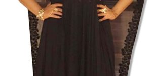 SONAKSHI SINHA BALCK EMBROIDERED FLOOR LENGTH GOWN