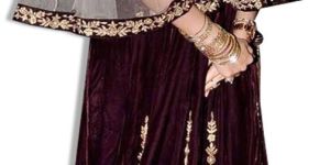 VELVET GOLD EMBROIDERED LAHENGA