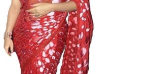 Vidya Red Burnt Out Saree