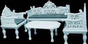 White Makrana Marble Sofa Set