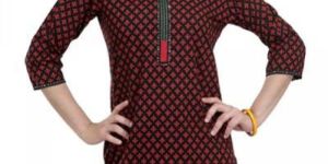 Amazing Allure Black Cotton Kurta for Ladies
