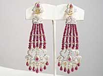 Diamond Studded Gold Earrings