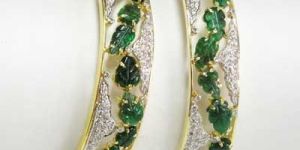 Diamond Studded Gold Bangles
