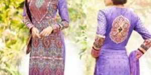 LAWN COTTON LAVENDER LATEST SALWAR SUIT - MINA 801