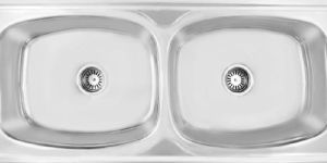 Smart Double Bowl Kitchen Sink without Drainboard