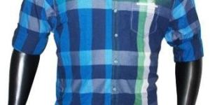 Trendy Blue Checkered Shirt