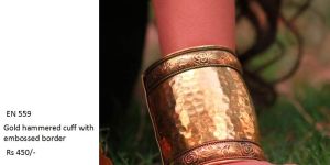 Gold Hammered Cuff Bracelet