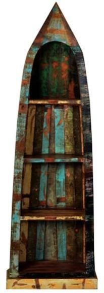 Recycled Wood Boat Bookcase