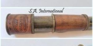 Antique Nautical Leather Brass Telescope