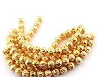 Gold Plated Diamond Cut Beads