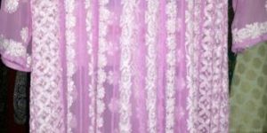 Chikan Embroidered Georgette Kurti