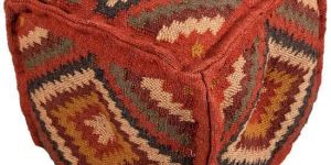Wool Jute Kilim Poufs