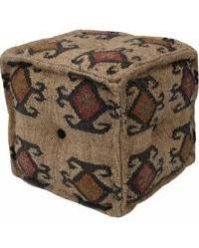 Wool Jute Pouf