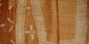 Handloom Bagru Dabu Print Tasar Silk Unstitched Suit (With Dupatta