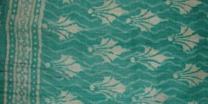 Handloom Bagru Dabu Print Tasar Silk Stole (With Tassels)