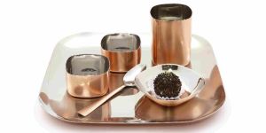 Square Dinner Thali Set (Copper Plated )