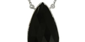 Huge Black Onyx 925 Sterling Silver Necklace