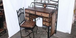 Wrought Iron Study Table Set