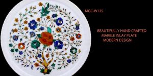 Round Marble Inlay Plate